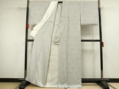 平和屋着物▽上質な小紋 単衣 花尽くし 正絹 逸品 AAAV8500fy