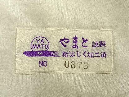 平和屋着物▽訪問着　単衣　駒刺繍　菱花文　暈し染め　金彩　やまと誂製　正絹　逸品　AAAV8504fy