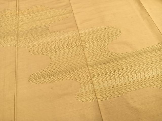 平和屋着物▽訪問着 単衣 紬地 道長扇文 正絹 逸品 AAAV8510fy