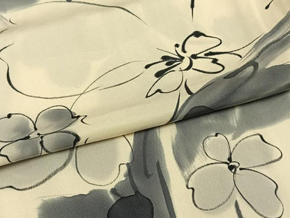 平和屋着物▽上質な小紋　単衣　手描き　草花文　暈し染め　正絹　逸品　AAAV8511fy