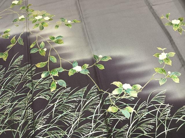 平和屋着物▽訪問着 単衣 螺鈿 草花文 暈し染め 金彩 正絹 逸品 未使用 AAAV8512fy