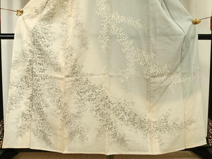 平和屋着物▽訪問着　単衣　作家物　手描き　草花文　暈し染め　正絹　逸品　AAAV8515fy