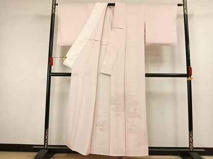 平和屋着物▽無地絵羽訪問着 単衣 中国三大刺繍 汕頭刺繍 スワトウ刺繍 雲取り吉祥文 正絹 逸品 AAAV8516fy