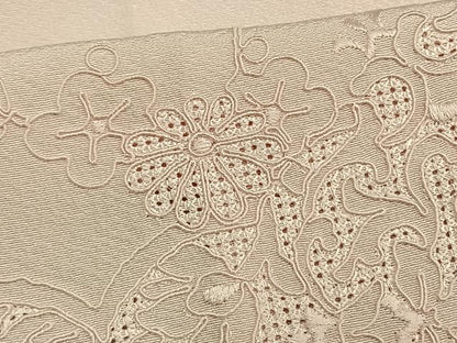 平和屋着物▽無地絵羽訪問着 単衣 中国三大刺繍 汕頭刺繍 スワトウ刺繍 雲取り吉祥文 正絹 逸品 AAAV8516fy