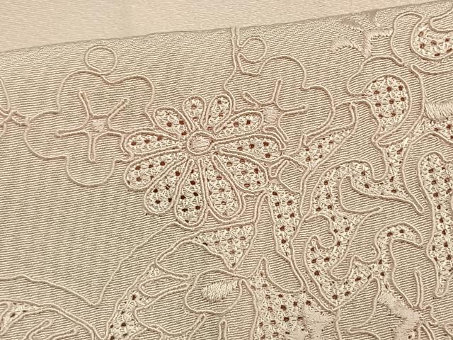 平和屋着物▽無地絵羽訪問着 単衣 中国三大刺繍 汕頭刺繍 スワトウ刺繍 雲取り吉祥文 正絹 逸品 AAAV8516fy