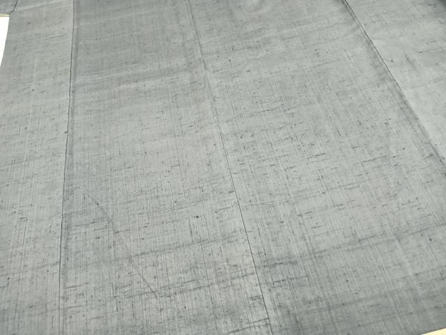平和屋着物▽上質な紬 単衣 色無地 御召御納戸色 正絹 逸品 未使用 AAAV8517fy