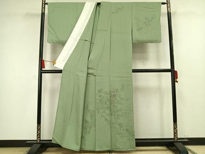 平和屋着物▽訪問着 単衣 中国三大刺繍 汕頭刺繍 スワトウ刺繍 総刺繍 貝桶花文 正絹 逸品 未使用 AAAV8520fy