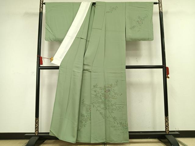平和屋着物▽訪問着 単衣 中国三大刺繍 汕頭刺繍 スワトウ刺繍 総刺繍 貝桶花文 正絹 逸品 未使用 AAAV8520fy