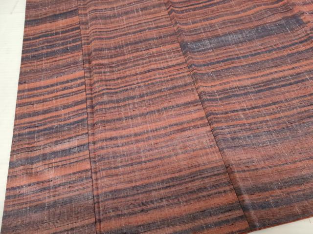 平和屋着物●上質な紬 横段文 正絹 逸品 AAAV8889ma