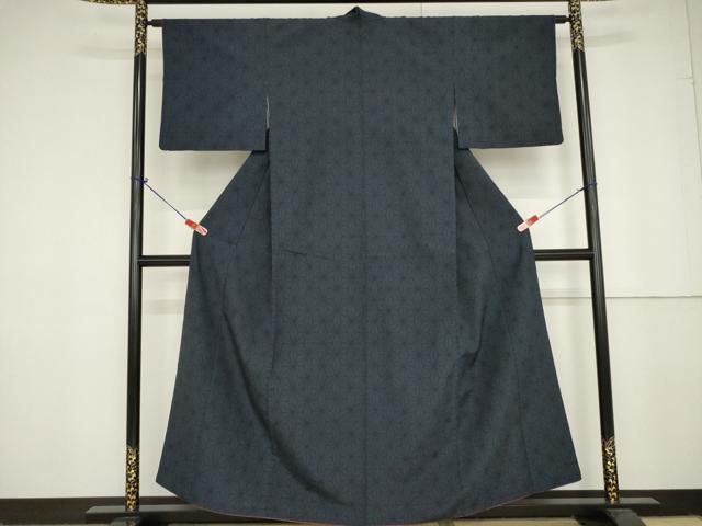 平和屋着物●本塩沢 麻の葉文様 正絹 逸品 AAAV8890ma