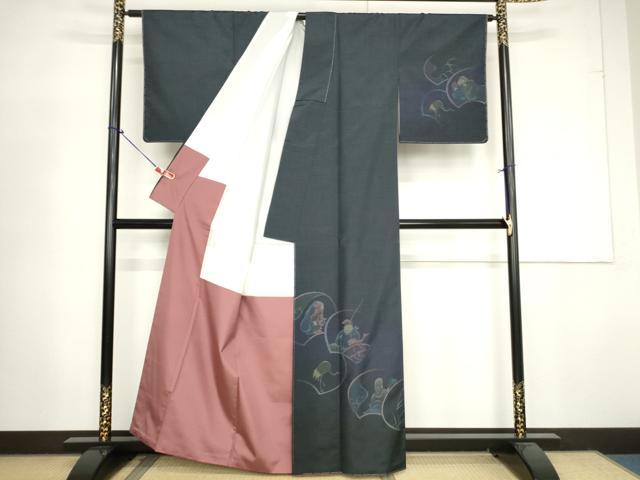 平和屋着物●本場大島紬 訪問着 作家物 七福神 正絹 逸品 未使用 AAAV8899ma