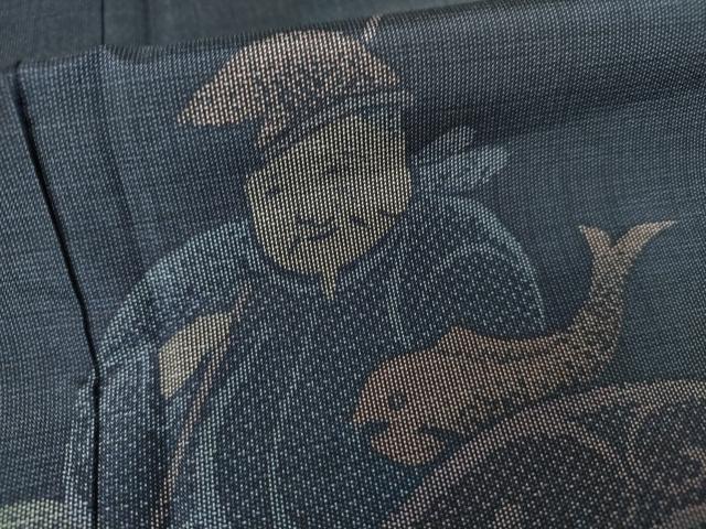 平和屋着物●本場大島紬 訪問着 作家物 七福神 正絹 逸品 未使用 AAAV8899ma