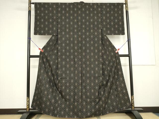 平和屋着物●本場大島紬 7マルキ 麻の葉文様 正絹 逸品 AAAV8902ma