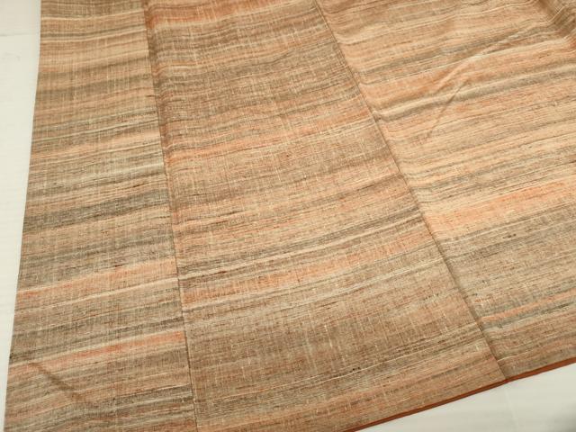 平和屋着物●上質な紬　横段文　正絹　逸品　AAAV8918ma