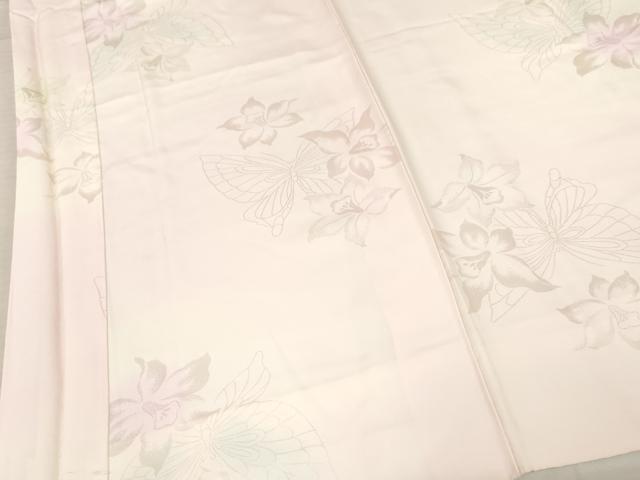 平和屋着物□長襦袢 袷 花蝶地紋 暈し染め 正絹 逸品 AAAV8933ma