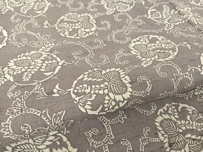 平和屋着物●上質な小紋 紬地 型染め 草花丸文 正絹 逸品 AAAV9024np