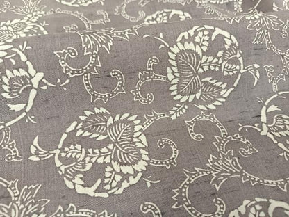 平和屋着物●上質な小紋 紬地 型染め 草花丸文 正絹 逸品 AAAV9024np