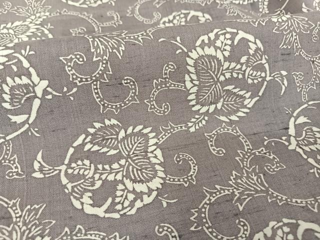 平和屋着物●上質な小紋 紬地 型染め 草花丸文 正絹 逸品 AAAV9024np