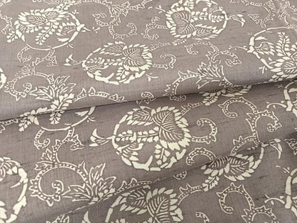 平和屋着物●上質な小紋 紬地 型染め 草花丸文 正絹 逸品 AAAV9024np