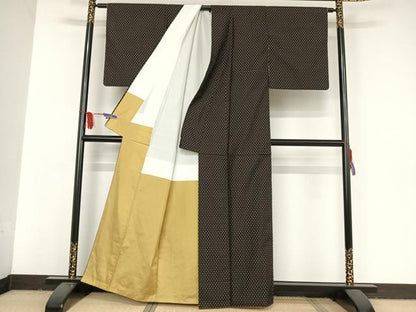 平和屋着物●本場大島紬 十字絣 正絹 逸品 AAAV9042np