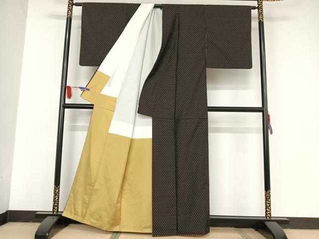 平和屋着物●本場大島紬 十字絣 正絹 逸品 AAAV9042np