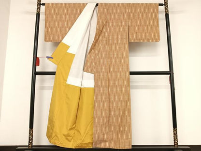 平和屋着物●上質なお召 縞 正絹 逸品 AAAV9056np
