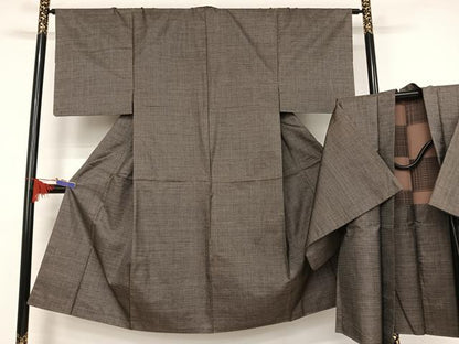 平和屋着物●男性 本場大島紬 アンサンブル 120亀甲 総詰 正絹 逸品 AAAV9070np