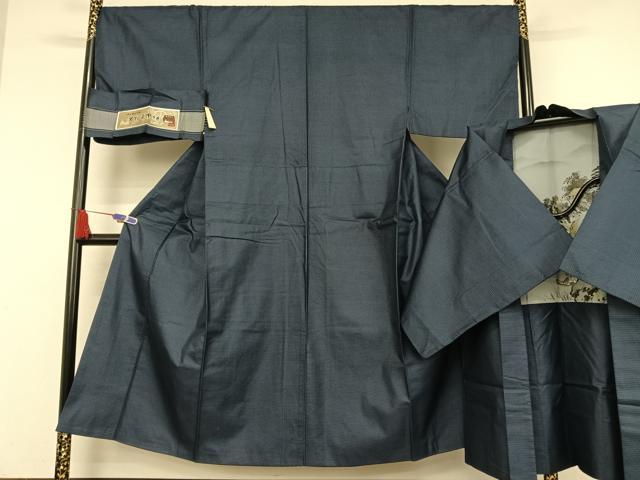 平和屋着物●男性 紬 アンサンブル 亀甲絣 証紙付き 正絹 逸品 AAAV9071np