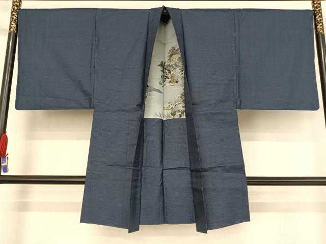 平和屋着物●男性 紬 アンサンブル 亀甲絣 証紙付き 正絹 逸品 AAAV9071np