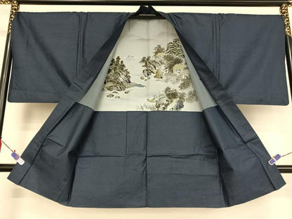 平和屋着物●男性 紬 アンサンブル 亀甲絣 証紙付き 正絹 逸品 AAAV9071np