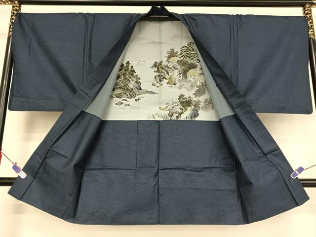 平和屋着物●男性 紬 アンサンブル 亀甲絣 証紙付き 正絹 逸品 AAAV9071np