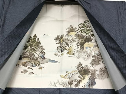 平和屋着物●男性 紬 アンサンブル 亀甲絣 証紙付き 正絹 逸品 AAAV9071np