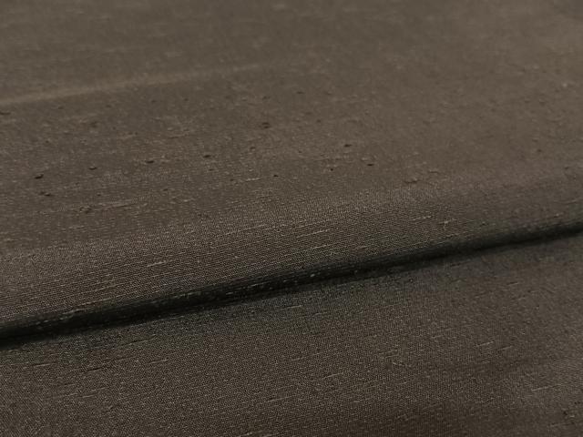 平和屋着物●男性 紬 アンサンブル 黒鳶色 正絹 逸品 AAAV9075np