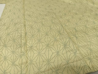 平和屋着物●上質な紬　麻の葉文様　正絹　逸品　未使用　AAAV9083np