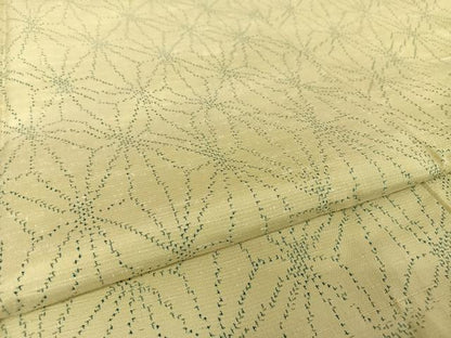 平和屋着物●上質な紬　麻の葉文様　正絹　逸品　未使用　AAAV9083np