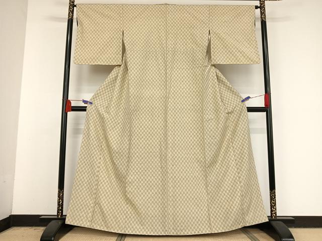 平和屋着物●上質な紬　網目文　正絹　逸品　AAAV9084np