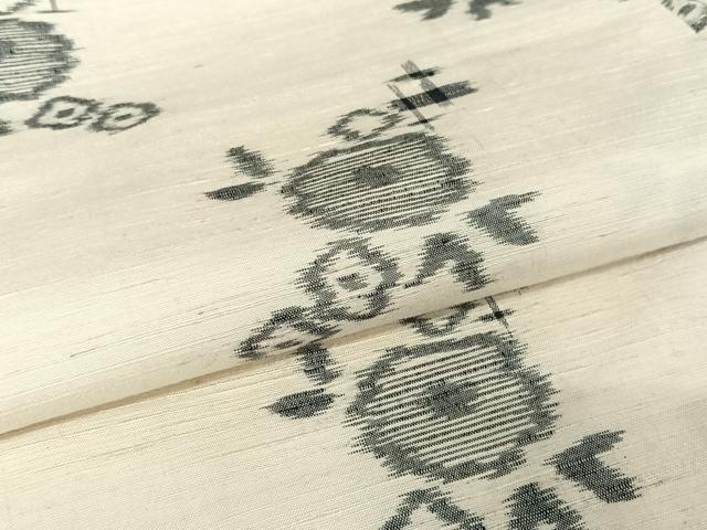 平和屋着物●上質な紬 草花文 正絹 逸品 AAAV9092np