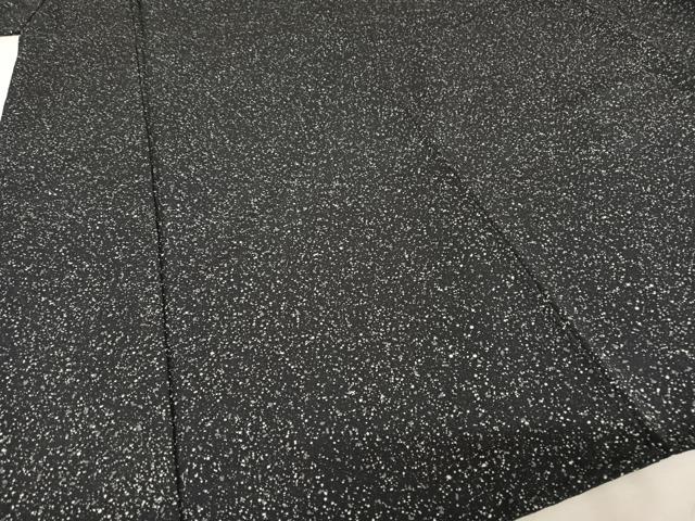 平和屋着物●上質な小紋 たたき染め 黒地 正絹 逸品 AAAV9112np