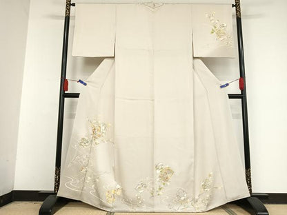 平和屋着物●訪問着 駒刺繍 色紙花文 金糸 金彩 正絹 逸品 AAAV9120np