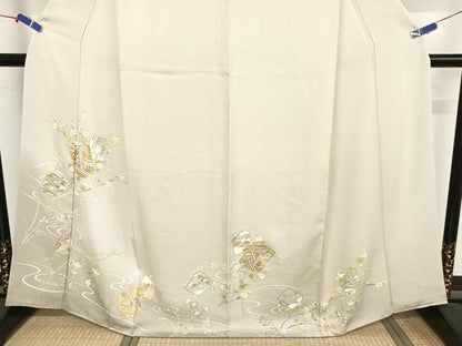 平和屋着物●訪問着 駒刺繍 色紙花文 金糸 金彩 正絹 逸品 AAAV9120np
