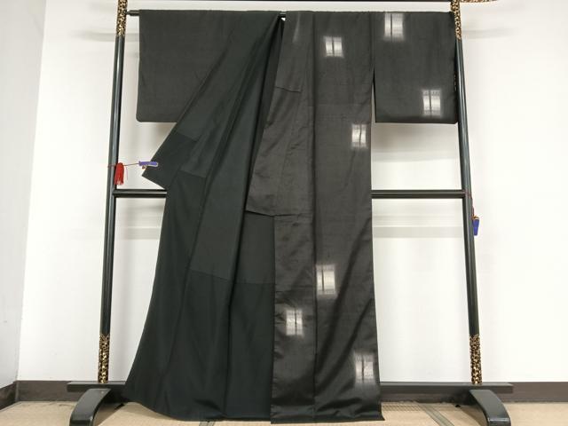 平和屋着物●十日町 名門青柳謹製　櫛引織　紬　色紙文　正絹　逸品　AAAV9128np