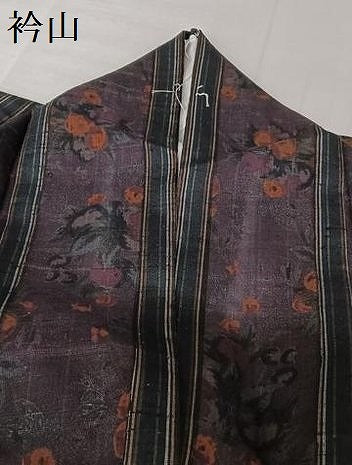 平和屋着物●生紬 草花間道 正絹 逸品 AAAV9153np