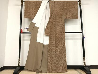 平和屋着物●上質な小紋 花菱文 正絹 逸品 AAAV9156np