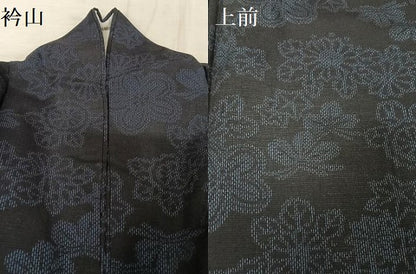 平和屋着物●結城紬　吉祥草花文　正絹　逸品　AAAV9157np