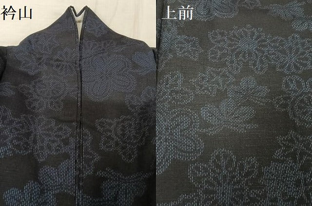 平和屋着物●結城紬　吉祥草花文　正絹　逸品　AAAV9157np