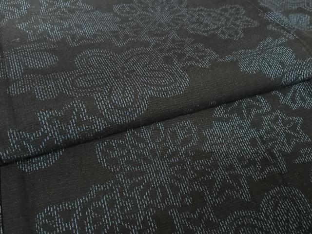 平和屋着物●結城紬　吉祥草花文　正絹　逸品　AAAV9157np