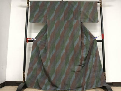 平和屋着物●上質な紬 縞 正絹 逸品 未使用 AAAV9158np