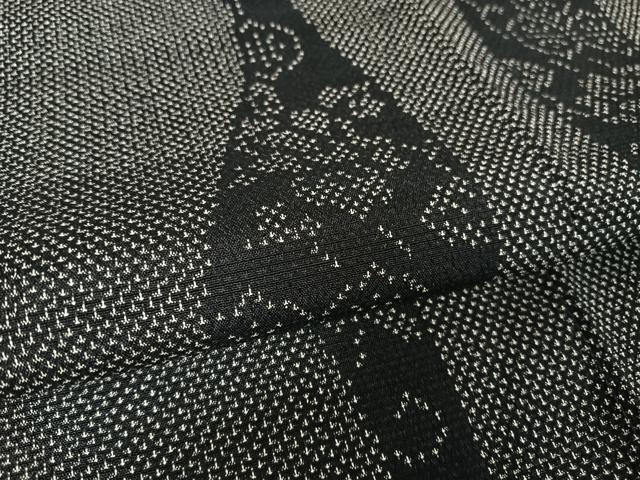 平和屋着物●本塩沢　立涌花文　正絹　逸品　AAAV9163np