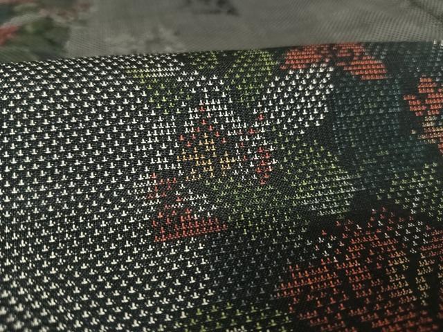 平和屋着物●本場大島紬　9マルキ　色紙草花文　正絹　逸品　AAAV9166np