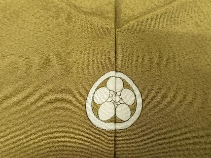 平和屋着物●上質な色無地 青朽葉色 正絹 逸品 AAAV9168np